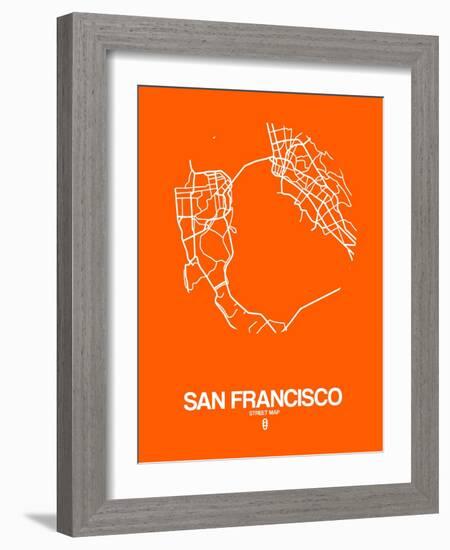 San Francisco Street Map Orange-NaxArt-Framed Art Print