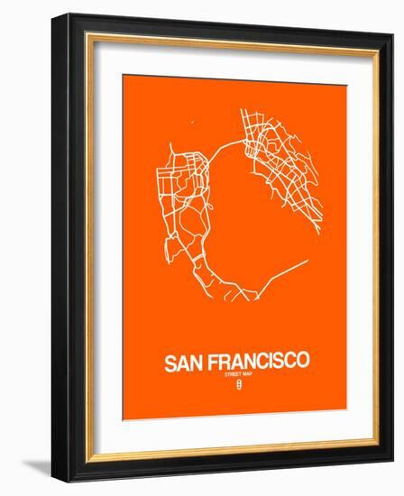 San Francisco Street Map Orange-NaxArt-Framed Art Print