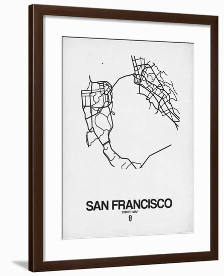 San Francisco Street Map White-NaxArt-Framed Art Print