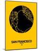 San Francisco Street Map Yellow-NaxArt-Mounted Art Print