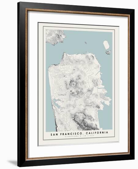 San Francisco Topographical Print-null-Framed Art Print