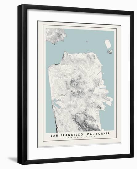 San Francisco Topographical Print-null-Framed Art Print
