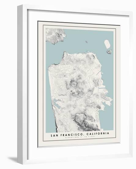 San Francisco Topographical Print-null-Framed Art Print