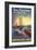 San Francisco via Mainliner - United Air Lines - San Francisco–Oakland Bay Bridge-William Lawson-Framed Art Print