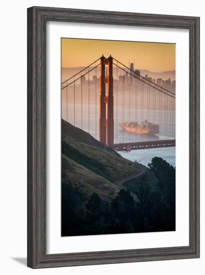 San Francisco Vibe at Sunrise Ship Golden Gate & Sun Light-Vincent James-Framed Photographic Print