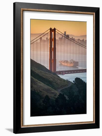 San Francisco Vibe at Sunrise Ship Golden Gate & Sun Light-Vincent James-Framed Photographic Print