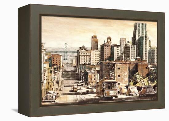 San Francisco View to Bay Brid-Matthew Daniels-Framed Stretched Canvas