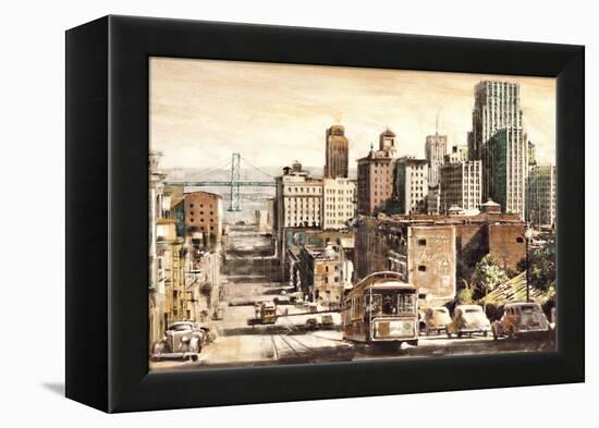 San Francisco View to Bay Brid-Matthew Daniels-Framed Stretched Canvas