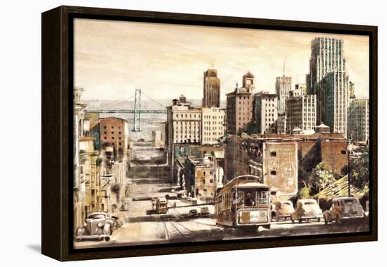 San Francisco View to Bay Brid-Matthew Daniels-Framed Stretched Canvas