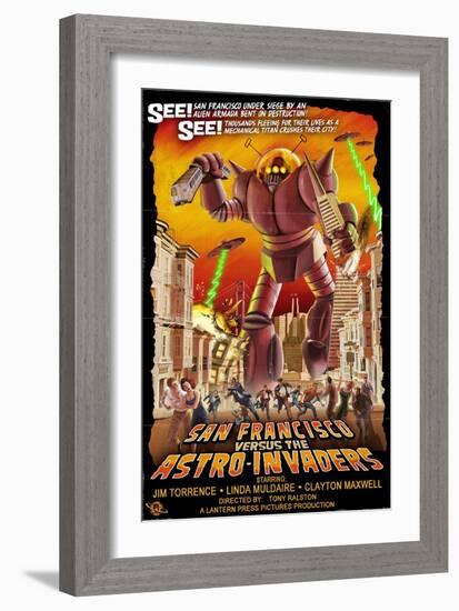 San Francisco vs. The Astro-Invaders-Lantern Press-Framed Art Print