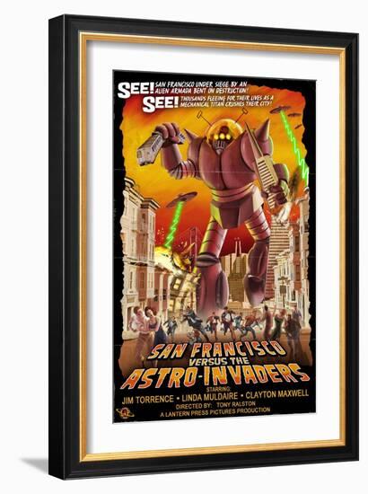 San Francisco vs. The Astro-Invaders-Lantern Press-Framed Art Print