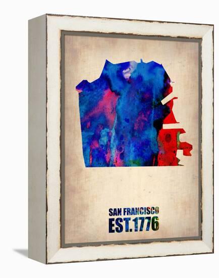 San Francisco Watercolor Map-NaxArt-Framed Stretched Canvas