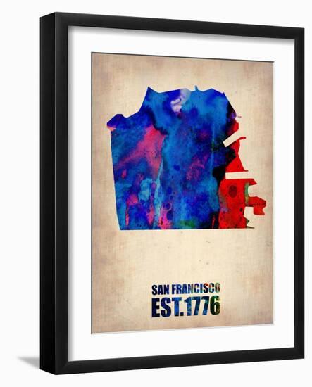 San Francisco Watercolor Map-NaxArt-Framed Art Print