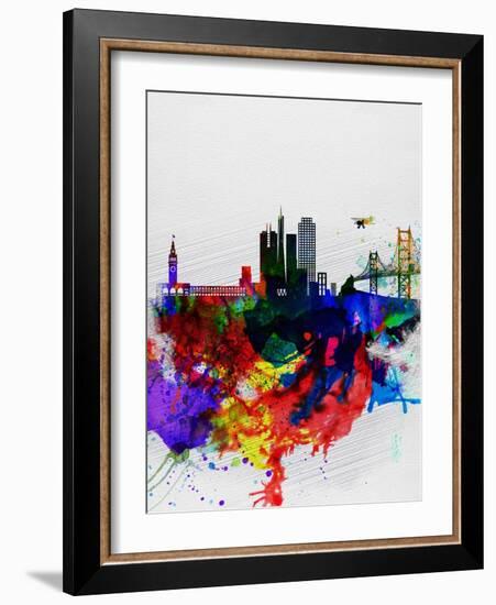 San Francisco Watercolor Skyline 1-NaxArt-Framed Art Print