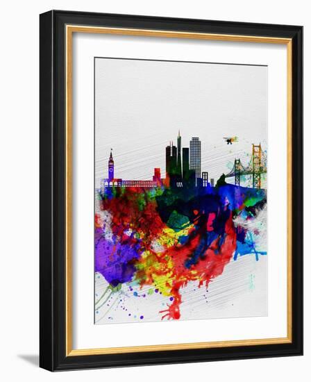 San Francisco Watercolor Skyline 1-NaxArt-Framed Art Print