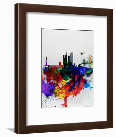 San Francisco Watercolor Skyline 1-NaxArt-Framed Art Print