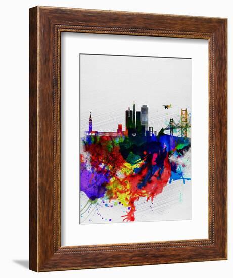 San Francisco Watercolor Skyline 1-NaxArt-Framed Art Print