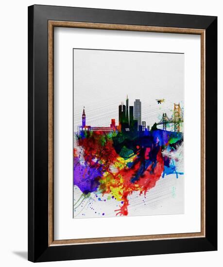 San Francisco Watercolor Skyline 1-NaxArt-Framed Art Print