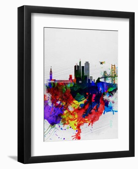 San Francisco Watercolor Skyline 1-NaxArt-Framed Art Print