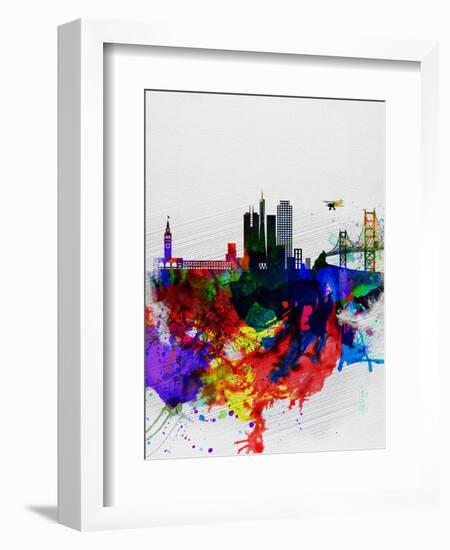 San Francisco Watercolor Skyline 1-NaxArt-Framed Art Print