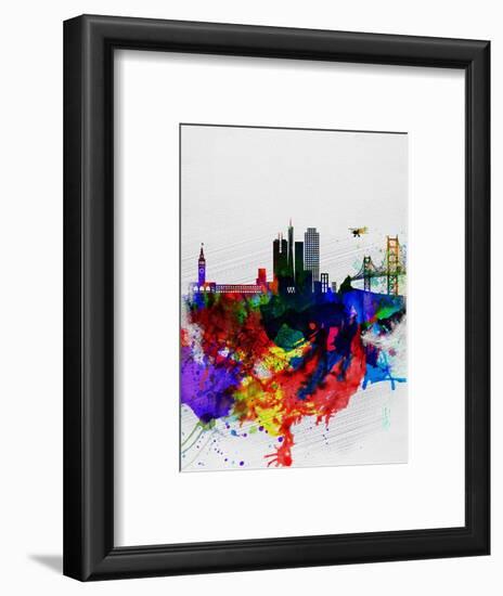 San Francisco Watercolor Skyline 1-NaxArt-Framed Art Print