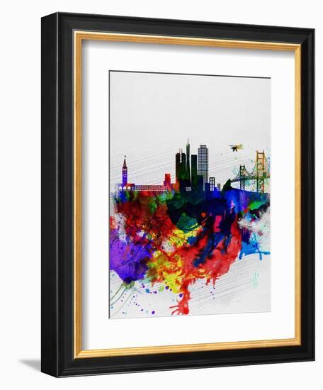 San Francisco Watercolor Skyline 1-NaxArt-Framed Art Print