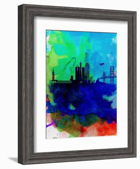 San Francisco Watercolor Skyline 2-NaxArt-Framed Art Print