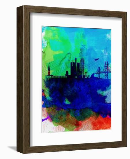 San Francisco Watercolor Skyline 2-NaxArt-Framed Art Print