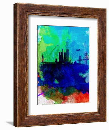 San Francisco Watercolor Skyline 2-NaxArt-Framed Art Print