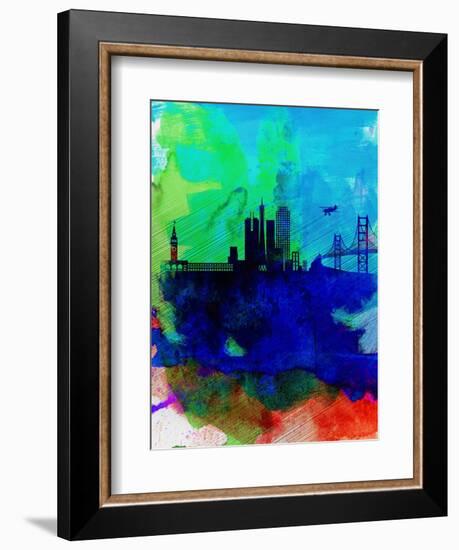 San Francisco Watercolor Skyline 2-NaxArt-Framed Art Print