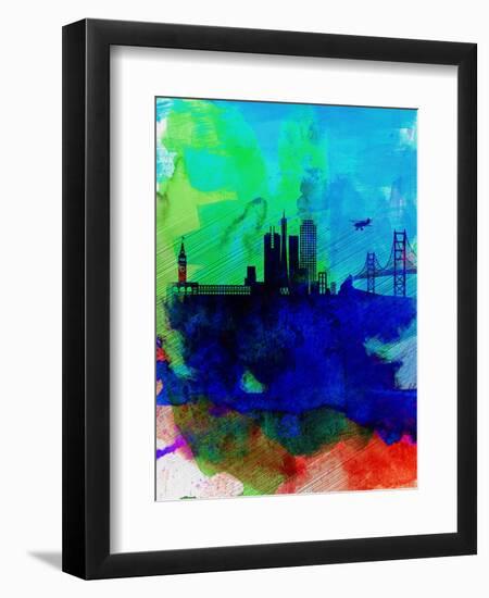 San Francisco Watercolor Skyline 2-NaxArt-Framed Art Print