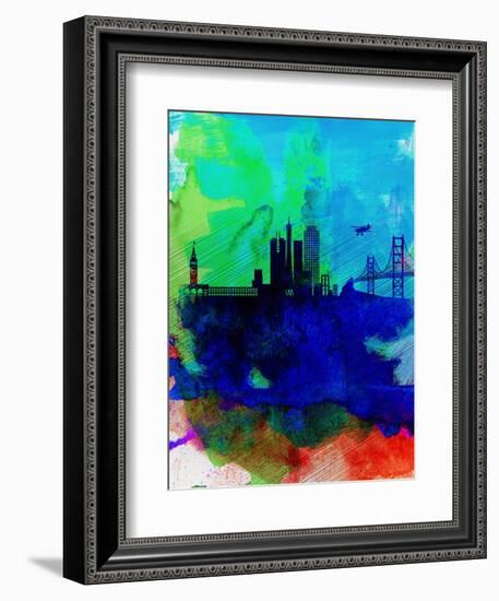 San Francisco Watercolor Skyline 2-NaxArt-Framed Art Print