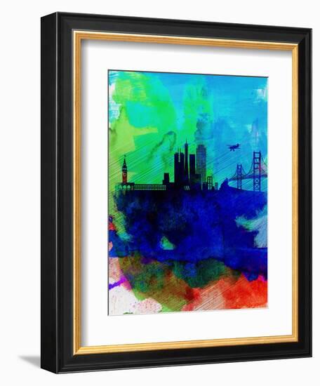 San Francisco Watercolor Skyline 2-NaxArt-Framed Art Print