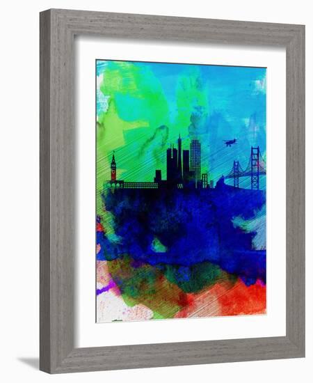 San Francisco Watercolor Skyline 2-NaxArt-Framed Art Print