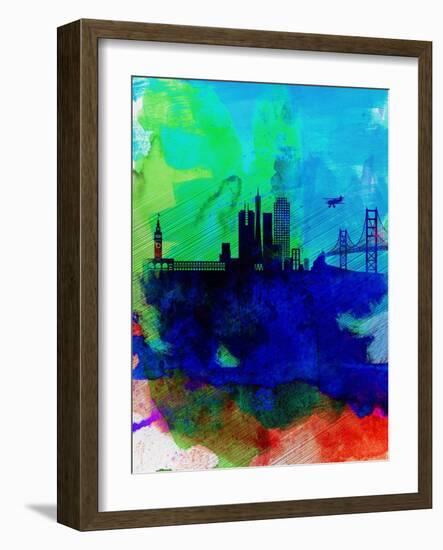 San Francisco Watercolor Skyline 2-NaxArt-Framed Art Print