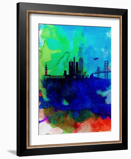 San Francisco Watercolor Skyline 2-NaxArt-Framed Art Print