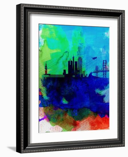 San Francisco Watercolor Skyline 2-NaxArt-Framed Art Print