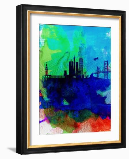 San Francisco Watercolor Skyline 2-NaxArt-Framed Art Print