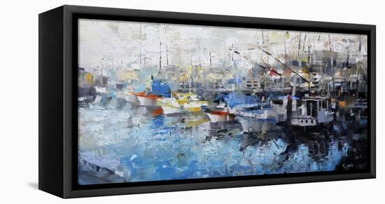 San Francisco Wharf-Mark Lague-Framed Stretched Canvas