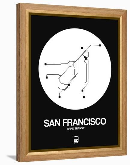 San Francisco White Subway Map-NaxArt-Framed Stretched Canvas