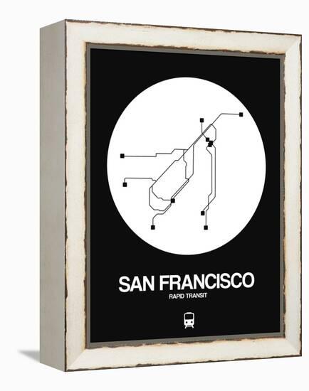 San Francisco White Subway Map-NaxArt-Framed Stretched Canvas