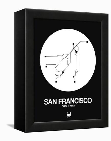 San Francisco White Subway Map-NaxArt-Framed Stretched Canvas