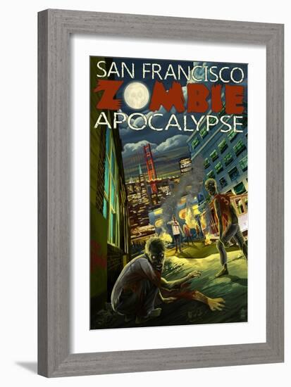 San Francisco Zombie Apocalypse-Lantern Press-Framed Art Print