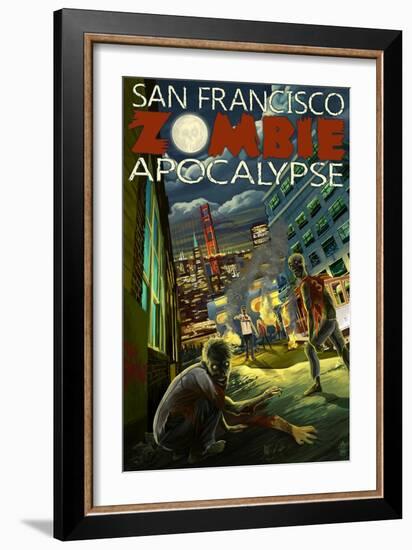 San Francisco Zombie Apocalypse-Lantern Press-Framed Art Print