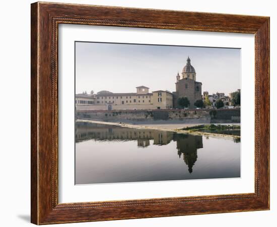 San Frediano in Cestello church with reflection on River Arno in Florence, Tuscany, Italy, Europe-Alexandre Rotenberg-Framed Photographic Print