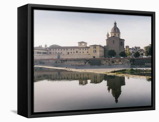 San Frediano in Cestello church with reflection on River Arno in Florence, Tuscany, Italy, Europe-Alexandre Rotenberg-Framed Premier Image Canvas