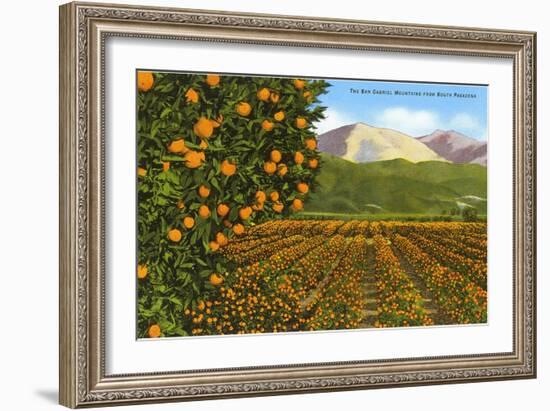 San Gabriel Mountains from South Pasadena, California-null-Framed Art Print