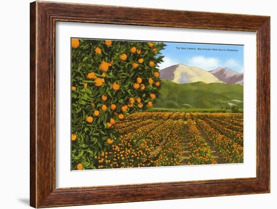 San Gabriel Mountains from South Pasadena, California-null-Framed Art Print