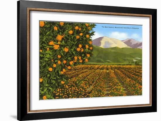 San Gabriel Mountains from South Pasadena, California-null-Framed Art Print