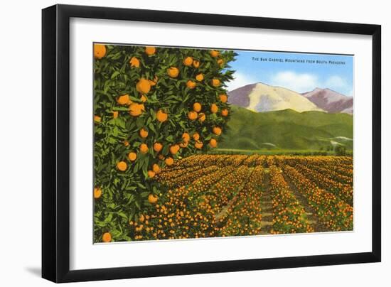 San Gabriel Mountains from South Pasadena, California-null-Framed Art Print